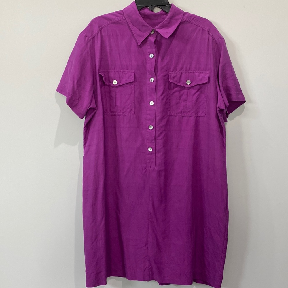 Designs Lane Bryant 100% silk magenta dress